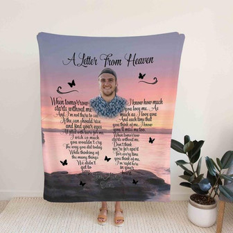 A Letter From Heaven Blanket, Custom Image Blanket, Memorial Blanket, Throw blanket - Thegiftio UK