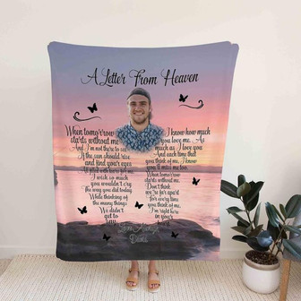 A Letter From Heaven Blanket, Custom Image Blanket, Memorial Blanket - Thegiftio UK