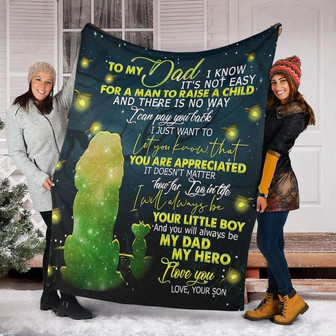 To My Lion Dad I Am Because You Are Blanket Gift For Dad From Son Birthday Gift Home Decor Bedding Couch Sofa Soft - Thegiftio UK