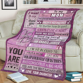 I Love You Mom Blanket Gift From Daughter Gifts for Mom Birthday Mothers Day Thanksgiving Christmas - Thegiftio UK