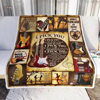 To My Love I Pick You Electric Guitar Fleece Blanket Gift For People Home Decor Bedding Couch Sofa Soft And Comfy Cozy - Thegiftio