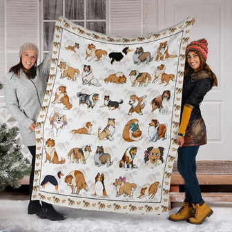 I Love Rough Collie Dog Blanket Cute Rough Collie Dog Blanket Gifts For Dog Dad Dog Mom - Thegiftio UK