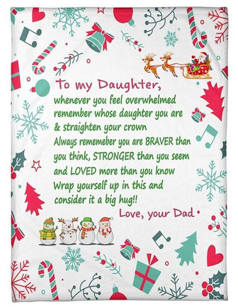 To My Lovely Daughter I Want A Big Hug From You Fleece Blanket Gift For Christmas Bedding Couch Sofa Soft And Comfy Cozy - Thegiftio UK