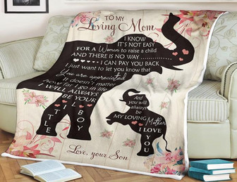 To My Loving Mom You Are Appreciated Floral Elaphant Blanket Gift For Mom From Son Birthday Gift Home Decor - Thegiftio UK