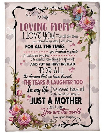 To My Loving Mom From Daughter I Love You Flower Blanket Gift For Mom Mother's Day Birthday Gift Home Decor - Thegiftio UK
