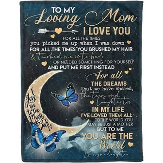 To My Loving Mom For All The Times You Brushed My Hair Fleece Blanket Gift For Mom From Daughter Home Decor - Thegiftio UK