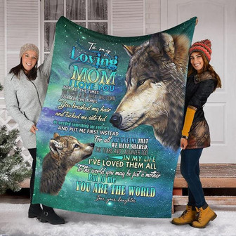To My Loving Mom Wolf Fleece Blanke ,,Anniversary,Family Blanket,Gift For Mom Family Home Decor - Thegiftio UK