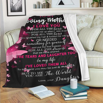 To My Loving Mother Blanket - I Love You For All The Time Gift For Mom From Daughter Birthday Gift Home Decor - Thegiftio UK