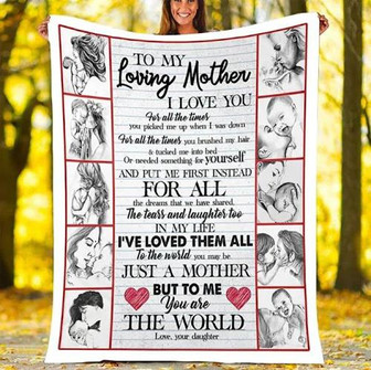 To My Loving Mother Just A Mother Fleece Blanket Gift For Mom From Daughter Home Decor Bedding Couch Sofa Soft - Thegiftio UK