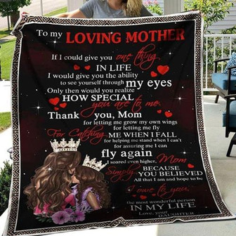 To My Loving Mother Queen Heart How Special You Are To Me, Gift From Daughter Fleece Blanket Home Decor Bedding Couch - Thegiftio UK
