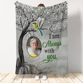 Memorial Blanket - Humming Bird Always With You Personalized Blanket - Memorial - Thegiftio UK