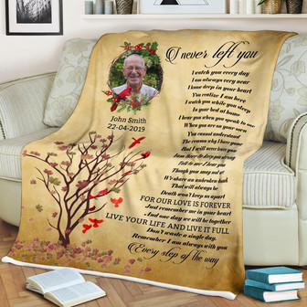 Memorial Blanket - I Never Left You Cardinal Custom Photo Blanket Memorial - Thegiftio UK