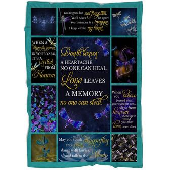 Memorial Blanket - May You Touch Dragonflies And Stars Fleece Blanket Home Decor Bedding Couch Sofa Soft And Comfy Cozy, Memorial Gift - Thegiftio UK