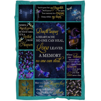Memorial Blanket - May You Touch Dragonflies And Stars Fleece Blanket Home Decor Bedding Couch Sofa Soft And Comfy Cozy, Memorial Gift - Thegiftio UK