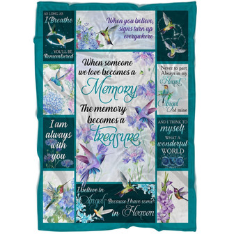 Memorial Blanket - Beautiful Hummingbird Memorial Blanket I Am Always With You Fleece Blanket Home Decor Bedding Couch Sofa Soft And Comfy Cozy, Memorial Gift - Thegiftio UK