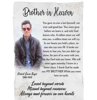Memorial Blanket - Personalized Brother in Heaven Blanket Always And Forever In Our Heart Fleece Blanket Home Decor Bedding Couch Sofa Soft And Comfy Cozy Memorial Gift - Thegiftio UK