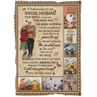 Memorial Blanket - Husband Memorial Blanket I Will Miss You Always Until We Meet Again Fleece Blanket Home Decor Bedding Couch Sofa Soft And Comfy Cozy, Memorial Gift - Thegiftio UK