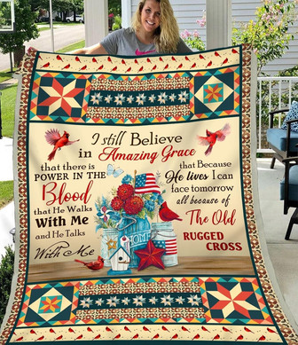 Memorial Blanket - Memorial Blanket, Cardinal Red I Still Believe In Amazing Grace Fleece Blanket - Thegiftio