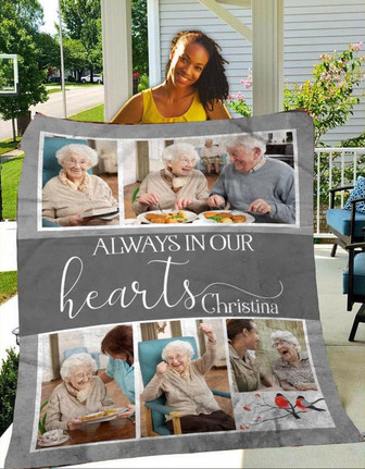 Memorial Blanket - Personalized Memorial Fleece Blanket In Loving Memory of Father, Mother, Grandmother, Grandfather Blanket Home Decor Bedding Couch Sofa Soft And Comfy Cozy Memorial Gift - Thegiftio UK