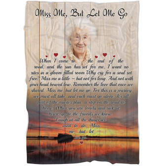 Memorial Blanket - Personalized Miss Me But Let Me Go Fleece Blanket Home Decor Bedding Couch Sofa Soft And Comfy Cozy, Memorial Gift - Thegiftio UK