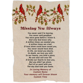 Memorial Blanket - Perosnalized You Never Said I'm Leaving Fleece Blanket Home Decor Bedding Couch Sofa Soft And Comfy Cozy Memorial Gift - Thegiftio UK