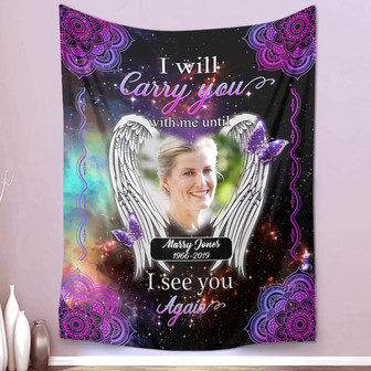Memorial Blanket - Until I See You Again Personalized Photo Blanket Memorial - Thegiftio UK