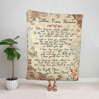 Memorial Blanket - Floral A Letter From Heaven I Know How Much You Love Me Butterfly Memorial Blanket Gift For Family Friend Home Decor Bedding Couch Sofa Soft And Comfy Cozy - Thegiftio UK