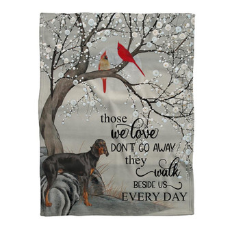 Memorial Blanket - - Blanket- Memorial Dog Blanket, Coonhound And Cardinal They Walk Beside Us every day - Thegiftio UK