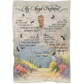 Memorial Blanket - Personalized I Miss Your Laughter, I Miss Your Smile Fleece Blanket Home Decor Bedding Couch Sofa Soft And Comfy Cozy, Memorial Gift - Thegiftio UK