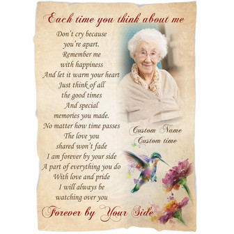Memorial Blanket - Personalized Each Time You Think About Me Fleece Blanket Home Decor Bedding Couch Sofa Soft And Comfy Cozy Memorial Gift - Thegiftio UK