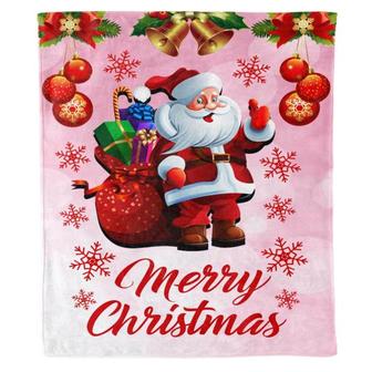 Merry Christmas Blanket for Family Friends Best Friends Relatives Couples, Santa Claus Blanket New Year Gifts Christmas eve Jingle Bells Gift - Thegiftio UK