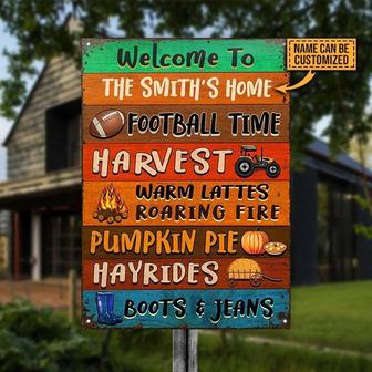 Metal Sign- Autumn Sign Fall Harvest Rectangle Metal Sign Custom Name Nice Design - Thegiftio UK