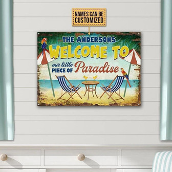Metal Sign- Beach A Little Peace Of Paradise Nice Scenery Cute Rectangle Metal Sign Custom Name - Thegiftio UK