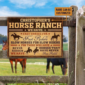 Metal Sign- Beautiful Design We Have Fast Horses Slow Horses Vintage Rectangle Metal Sign Custom Name - Thegiftio