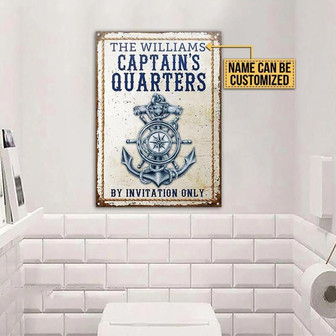 Metal Sign- The Captain Quarters By Invitation Only Home Decor Rectangle Metal Sign Custom Name - Thegiftio