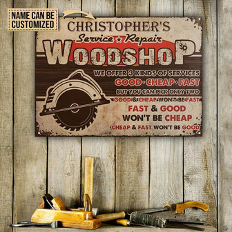 Metal Sign- Carpenter Kinds Of Service Vintage Style Rectangle Metal Sign Custom Name - Thegiftio