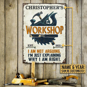 Metal Sign- Carpenter Why I'm Right White Rectangle Metal Sign Custom Name Year - Thegiftio