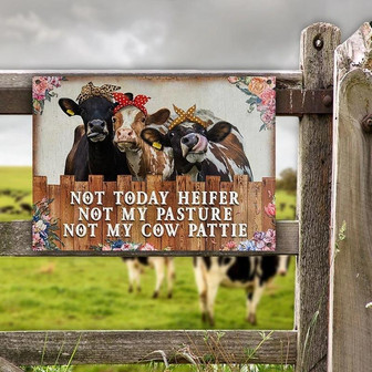 Metal Sign- Cattle Not My Pasture Cute Pattern Rectangle Metal Sign - Thegiftio UK