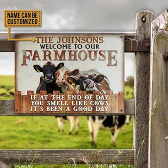 Metal Sign- Cattle Smell Like Cows Rectangle Metal Sign Custom Name Cute Design - Thegiftio UK