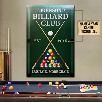 Metal Sign- Colorful Ball Billiard Club Rectangle Metal Sign Custom Name Year - Thegiftio