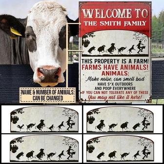 Metal Sign- Farm This Property Is A Farm Make Noise Rectangle Metal Sign Custom Name Number - Thegiftio UK