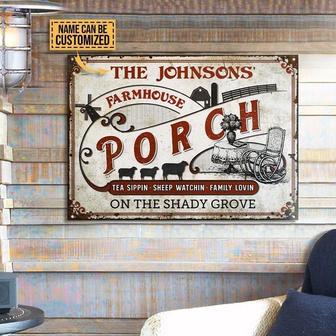 Metal Sign- Farmhouse Porch Sheep Watchin Custom Name Year Rectangle Metal Sign - Thegiftio UK