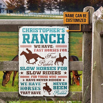 Metal Sign- We Have Fast Horses Rectangle Metal Sign Custom Name - Thegiftio UK