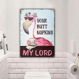 Metal Sign- Flamingo Your Butt Napkins Cool Design Rectangle Metal Sign - Thegiftio UK