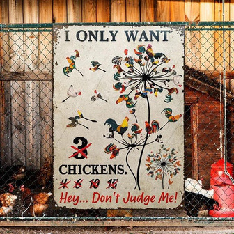 Metal Sign- Funny Chicken I Only Want Rectangle Metal Sign Cute Pattern - Thegiftio