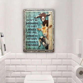 Metal Sign- Goat No Rain Without Thunder Rectangle Metal Sign - Thegiftio UK