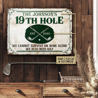 Metal Sign- Golf Also Need Golf Green Rectangle Metal Sign Custom Name Year - Thegiftio UK
