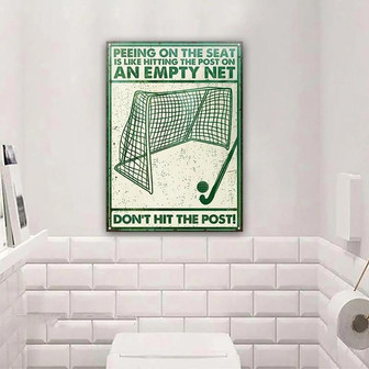 Metal Sign- Green Field Hockey Don't Hit The Post Home Decor Rectangle Metal Sign - Thegiftio UK