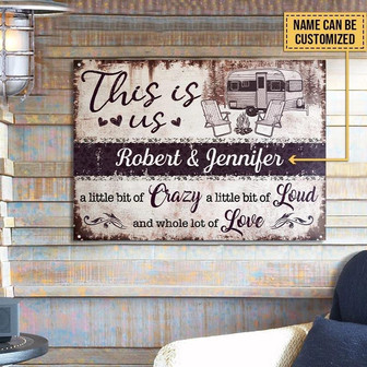 Metal Sign- Handrawn Camping Lot Of Love Rectangle Metal Sign Custom Name - Thegiftio UK