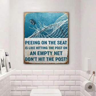Metal Sign- Hockey Empty Don't Hit The Post Rectangle Metal Sign - Thegiftio UK